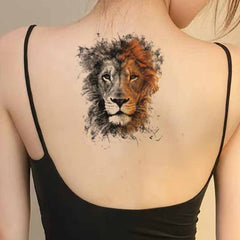 Lion Face Temporary Tattoo