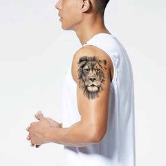 Lion Chest Temporary Tattoo