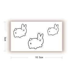 Minimalist Rabbit Outline Temporary Tattoo