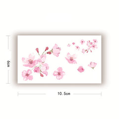 Peach Blossom Flower Temporary Tattoo