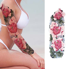 Load image into Gallery viewer, Peony Flower Temporary Temporary Sleeve Tattoos
