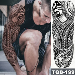 Polynesian Sleeve Temporary Tattoo