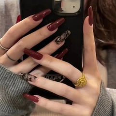 press on nails red