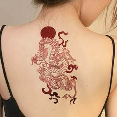 Japanese Dragon Tattoo - Red Dragon Temporary Tattoo