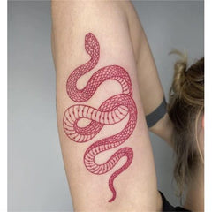 Red Snake Temporary Tattoo
