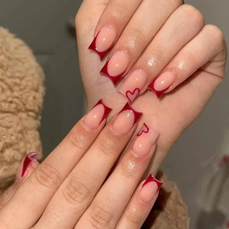 red french press on nails