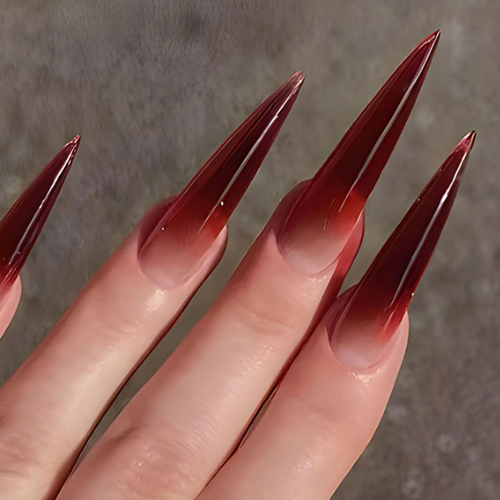 red stiletto press on nails