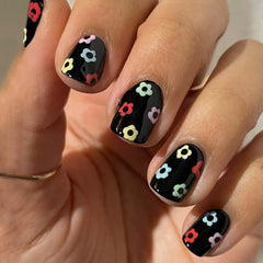 short black press on nails