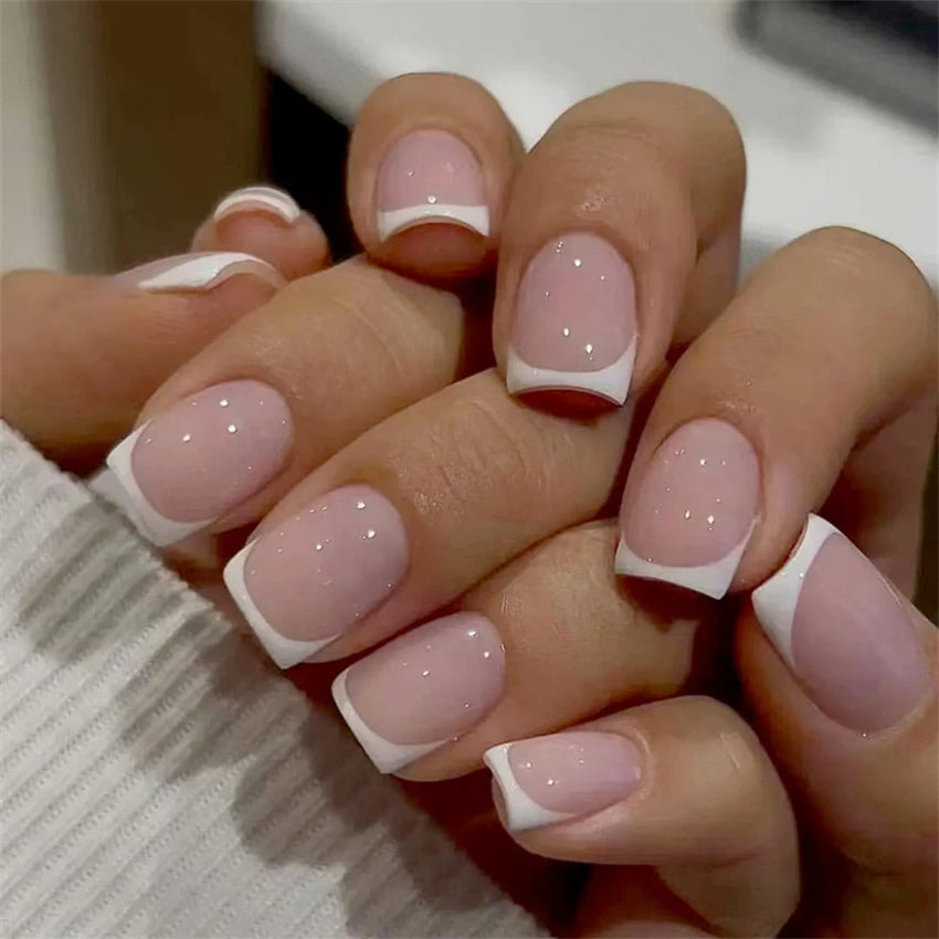 short french tip press on nails