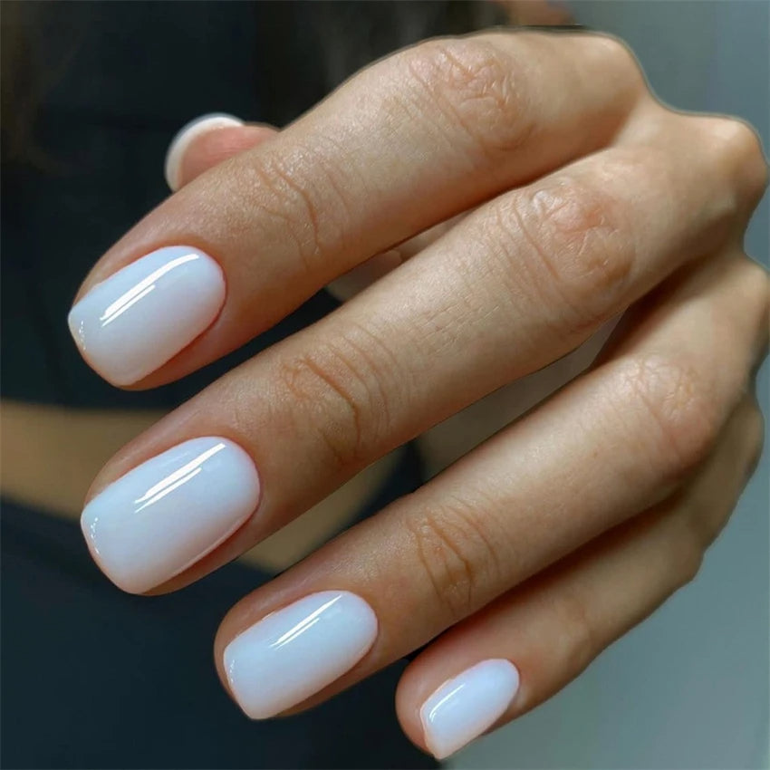 short white press on nails