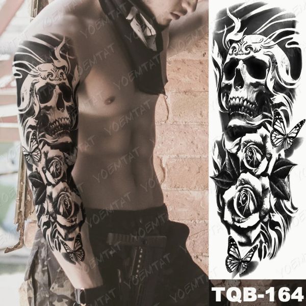 Skull Designs Fake Tattoo Sleeves Temporary Tattoos