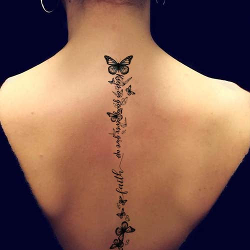 Butterfly Quotes Spine Tattoos