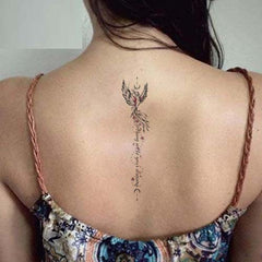 Dainty Phoenix Spine Tattoos