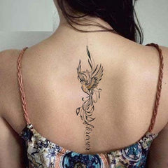 Dainty Phoenix Spine Tattoos