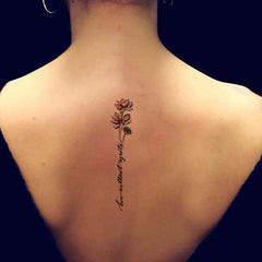 Lotus Flower Spine Tattoos