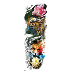Animal Sleeve Tattoo - Tiger and Fox Temporary Sleeve Tattoos