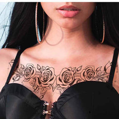 Line Flower Underboob Temporary Tattoo