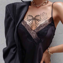 Load image into Gallery viewer, Bowknot and Flower Underboob Temporary Tattoo for Women
