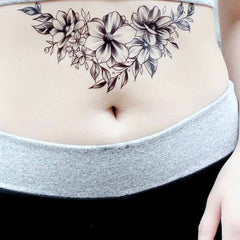 Flower Underboob Temporary Tattoo