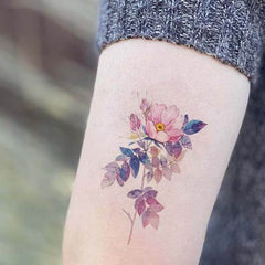 Watercolor Floral Temporary Tattoo