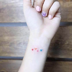 Watercolor Heart Temporary Tattoos