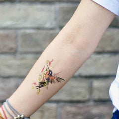 Watercolor Hummingbird Temporary Tattoo