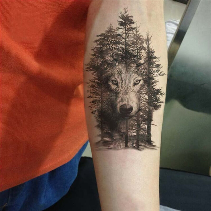 Wolf Forearm Tattoo - Wolf Forest Tattoo – neartattoos