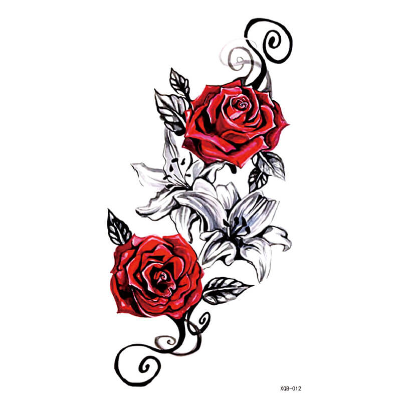 Red Rose Temporary Tattoo - Love and Passion Tattoo