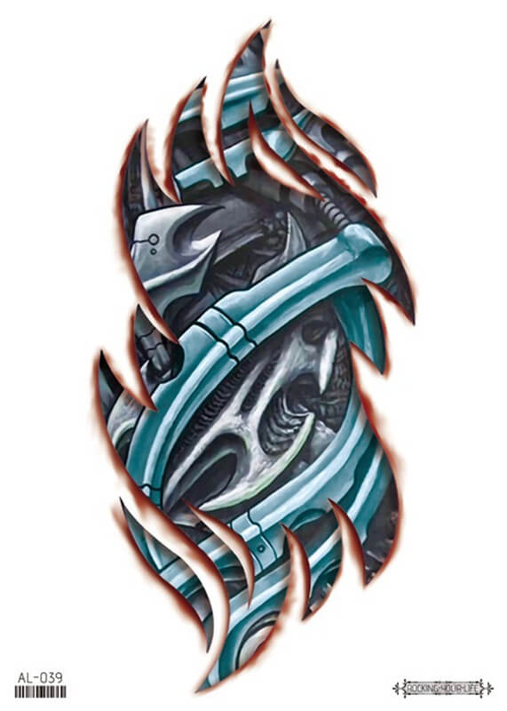 Cool Biomechanical Temporary Tattoo