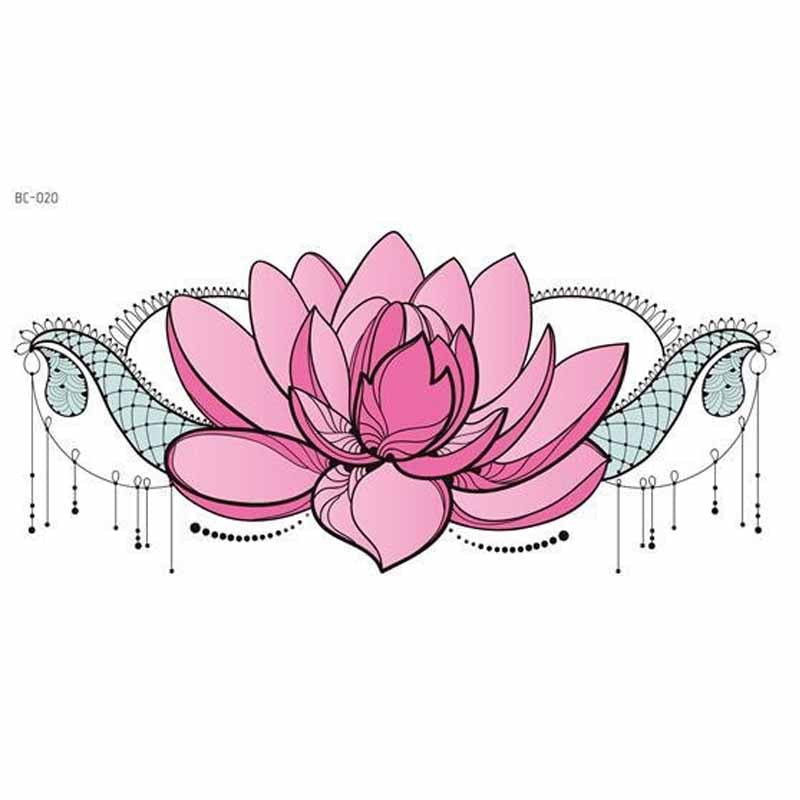 Blooming Lotus Underboob Tattoo
