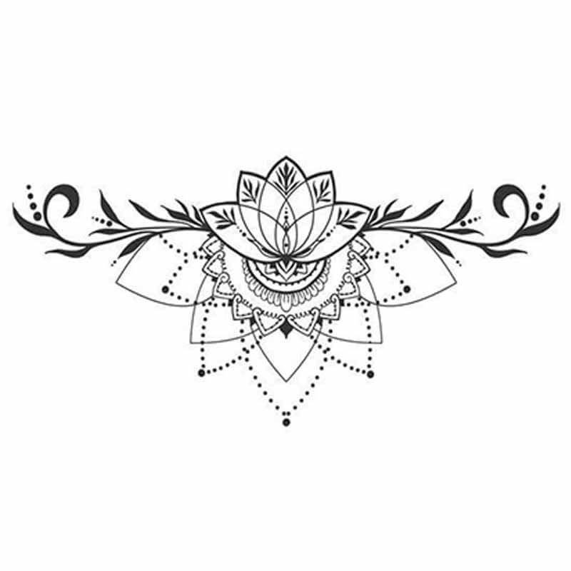 Geometric Flower Underboob Tattoo
