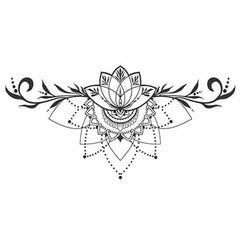Geometric Flower Underboob Tattoo