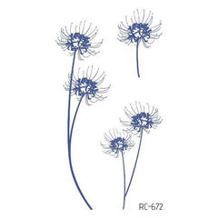 Blue Spider Lily Flower Tattoo 