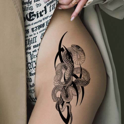 Snake Wrapped Tattoo