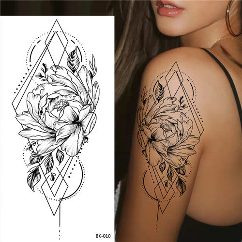 Geometric Flower Arm Temporary Tattoos 