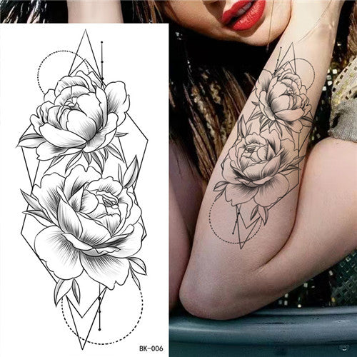 Geometric Flower Temporary Tattoos