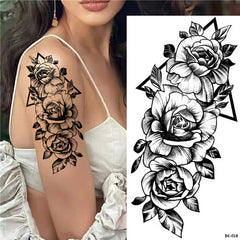Geometric Flower Temporary Tattoos 