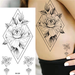Geometric Flower Temporary Tattoos