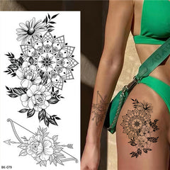 Mandala Flower Temporary Tattoos 