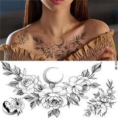 Moon Flower Temporary Tattoos