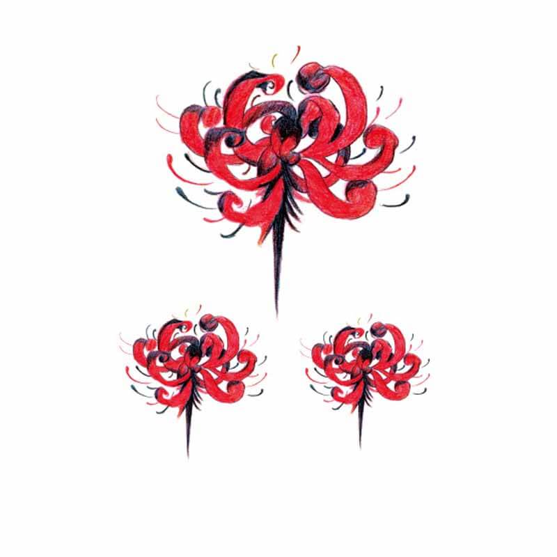 Red Spider Lily Temporary Tattoo 