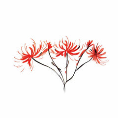 Mini Red Spider Lily Temporary Tattoo 