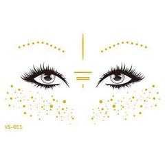 Gold Metallic Face Temporary Tattoo