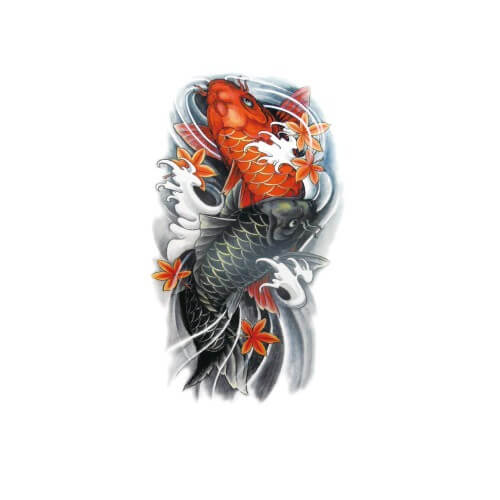 Two Koi Carp Fishes And Water Lily Flower Tattoo Black And White Vector  Illustration Royalty Free SVG Cliparts Vectors And Stock Illustration  Image 148797800
