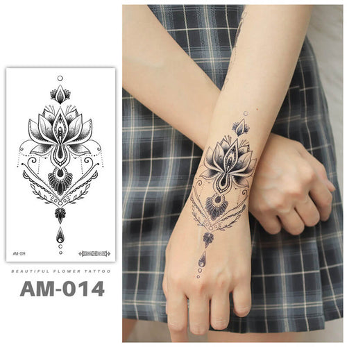 Lotus Hand Temporary Tattoo