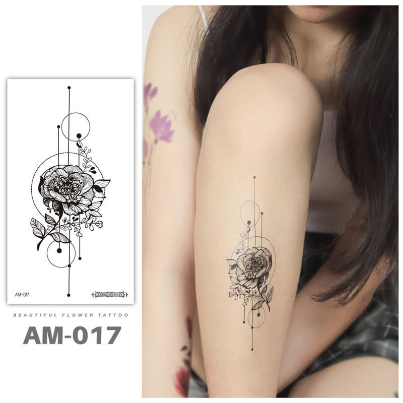 Geometric Flower Tattoo 