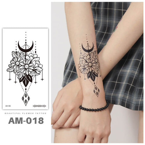 Geometric Floral Tattoo 