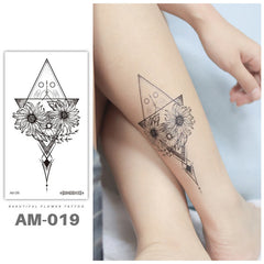 Geometric Daisy Flower Tattoo 