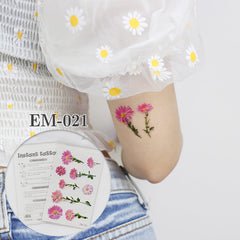 Colored Daisy Flower Tattoo - Sheet EM-021