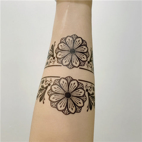 Simple Flower Armband Temporary Tattoo